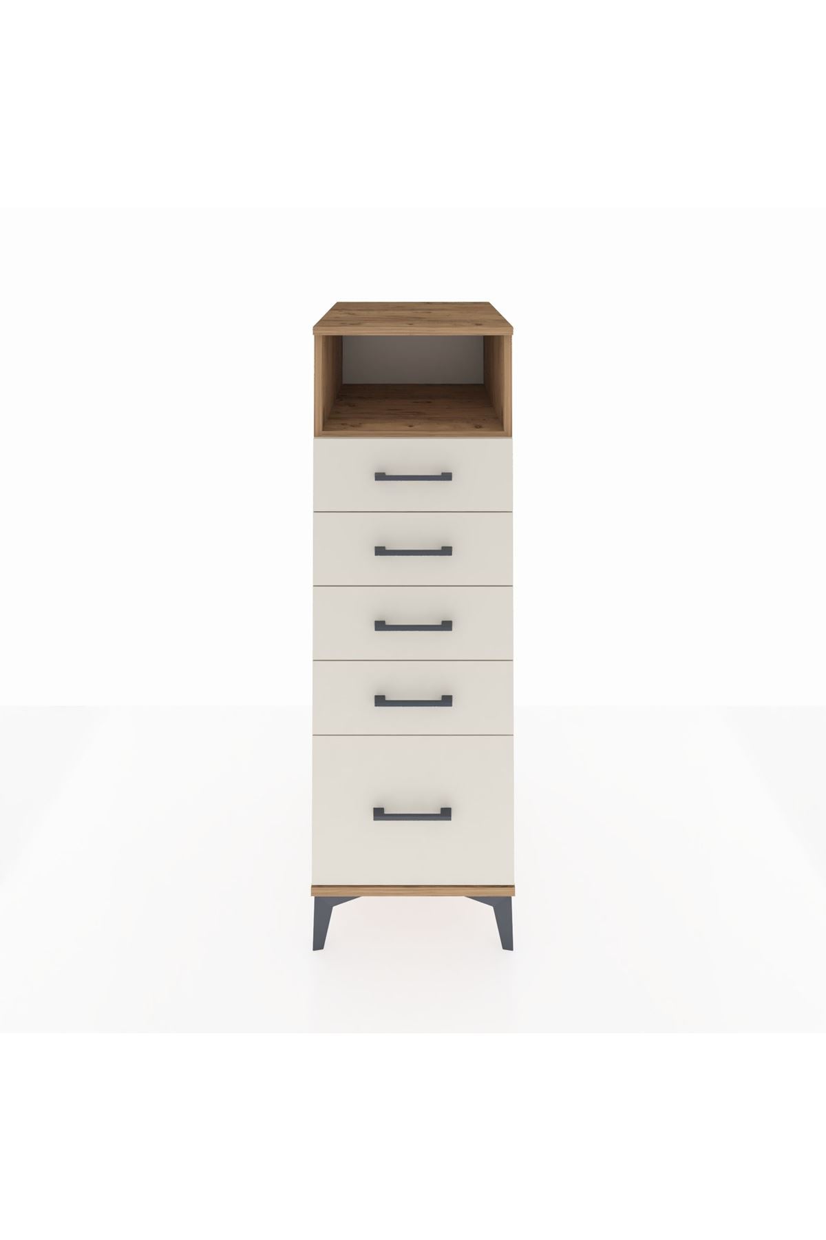 Kronos Dolap Tek Raflı 5 Çekmeceli 44x59x134 Çam-Aytaşı