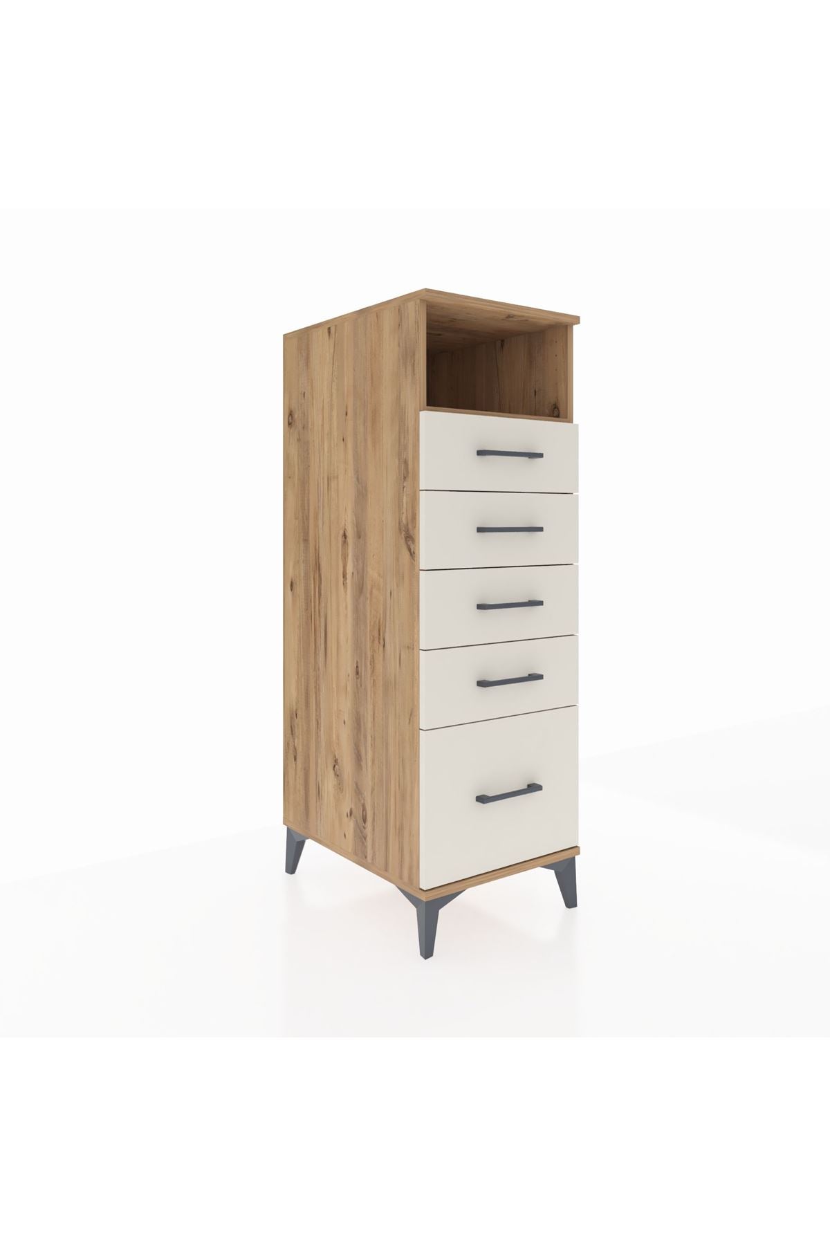 Kronos Dolap Tek Raflı 5 Çekmeceli 44x59x134 Çam-Aytaşı