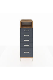 Kronos Dolap Tek Raflı 5 Çekmeceli 44x59x134 Çam-Antrasit