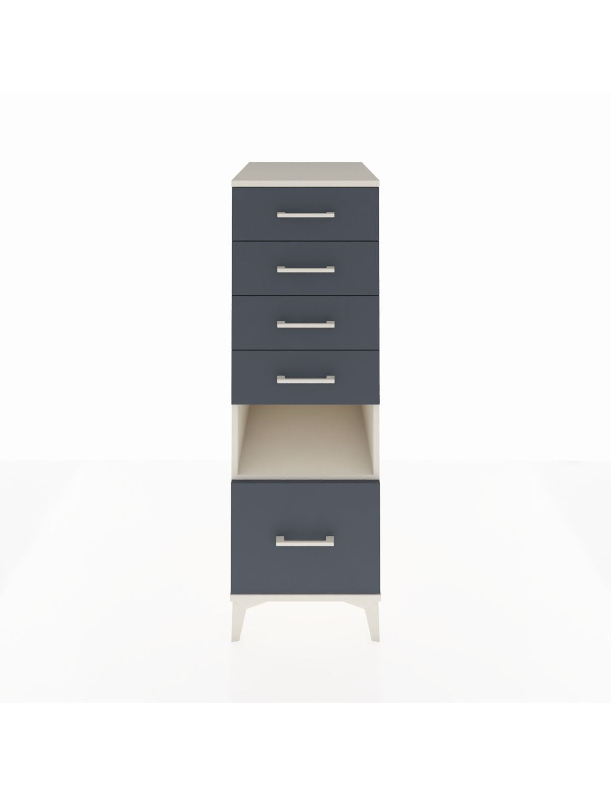 Kronos Dolap Tek Raflı 5 Çekmeceli 44x59x134 Aytaşı-Antrasit