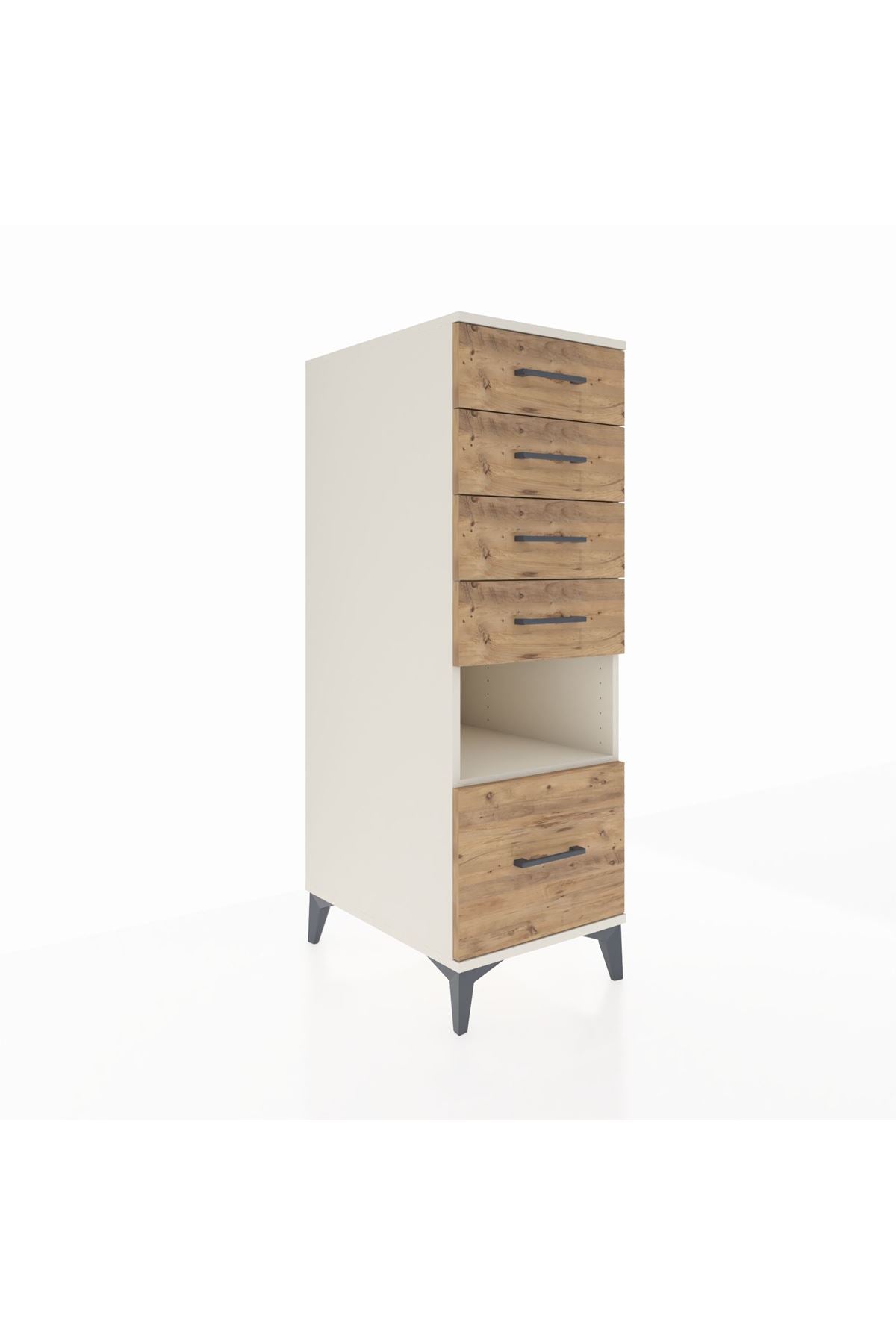 Kronos Dolap Tek Raflı 5 Çekmeceli 44x59x134 Aytaşı-Çam
