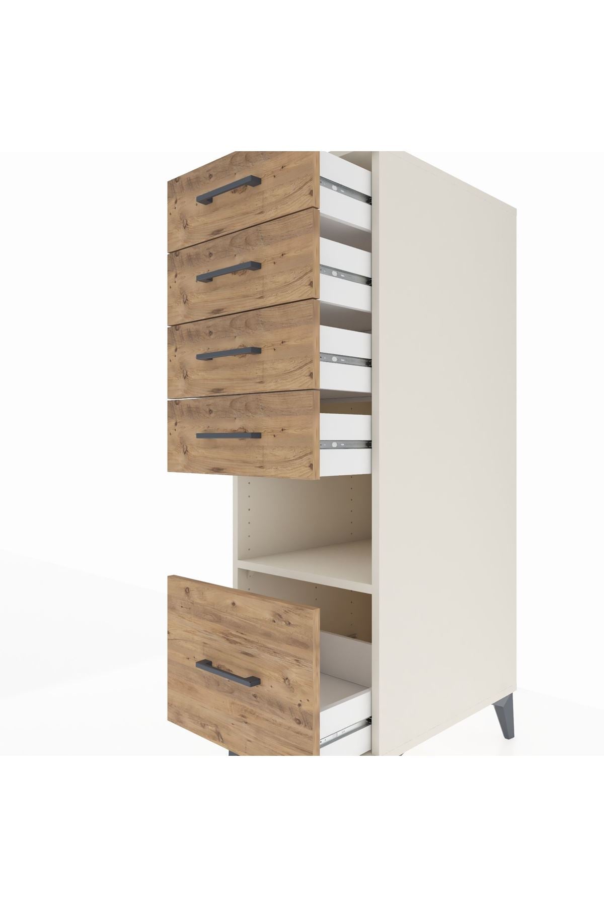 Kronos Dolap Tek Raflı 5 Çekmeceli 44x59x134 Aytaşı-Çam