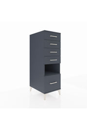 Kronos Dolap Tek Raflı 5 Çekmeceli 44x59x134 Antrasit-Antrasit