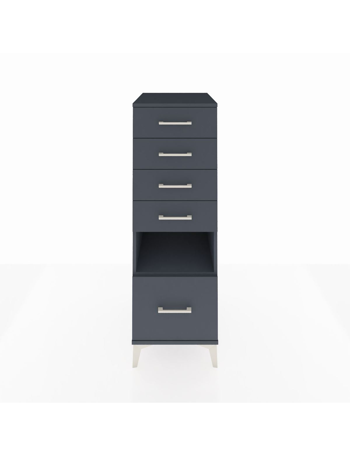 Kronos Dolap Tek Raflı 5 Çekmeceli 44x59x134 Antrasit-Antrasit