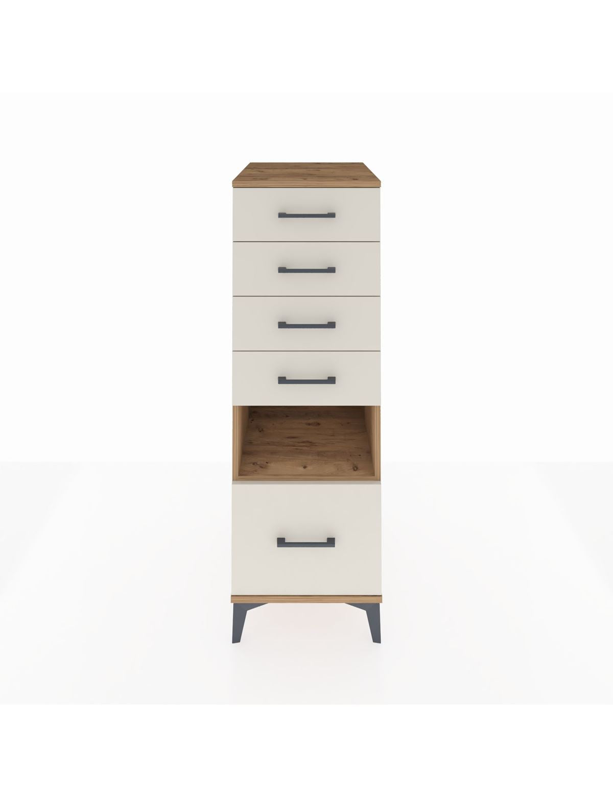 Kronos Dolap Tek Raflı 5 Çekmeceli 44x59x134 Çam-Aytaşı