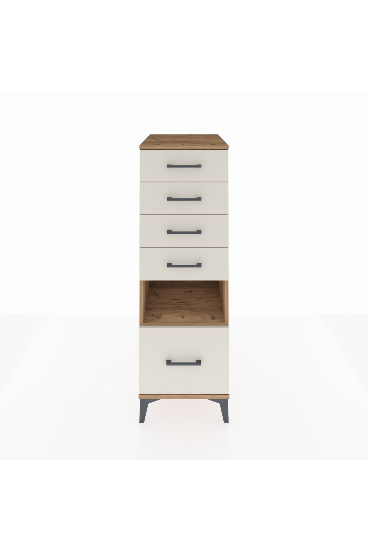 Kronos Dolap Tek Raflı 5 Çekmeceli 44x59x134 Çam-Aytaşı