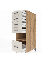 Kronos Dolap Tek Raflı 5 Çekmeceli 44x59x134 Çam-Aytaşı