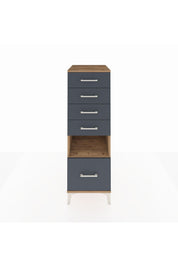 Kronos Dolap Tek Raflı 5 Çekmeceli 44x59x134 Çam-Antrasit