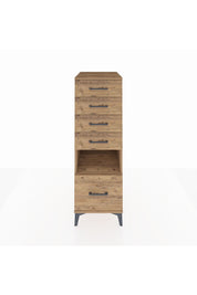 Kronos Dolap Tek Raflı 5 Çekmeceli 44x59x134 Çam-Çam
