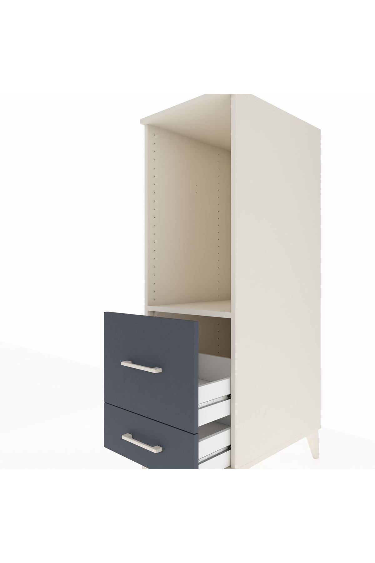 Kronos Dolap Tek Raflı 2 Çekmeceli 44x59x134 Aytaşı-Antrasit