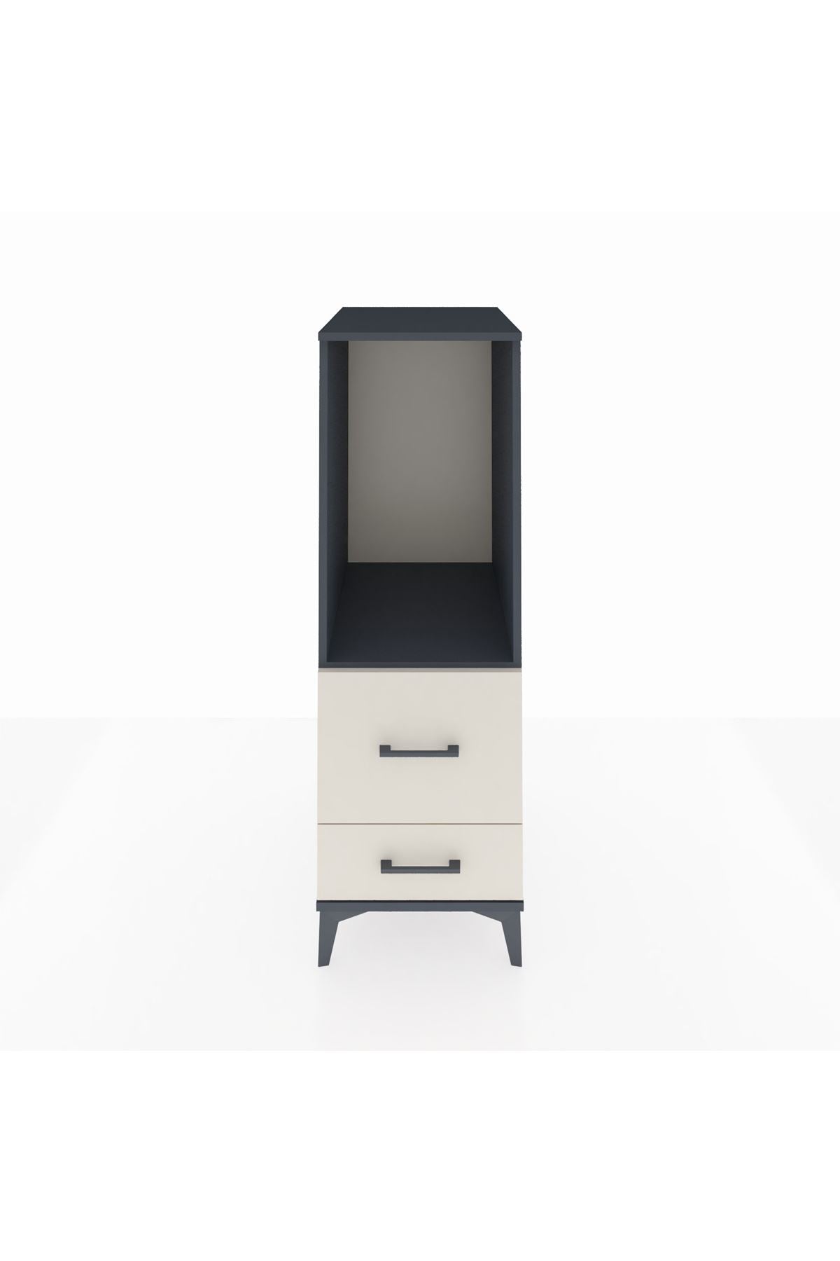 Kronos Dolap Tek Raflı 2 Çekmeceli 44x59x134 Antrasit-Aytaşı