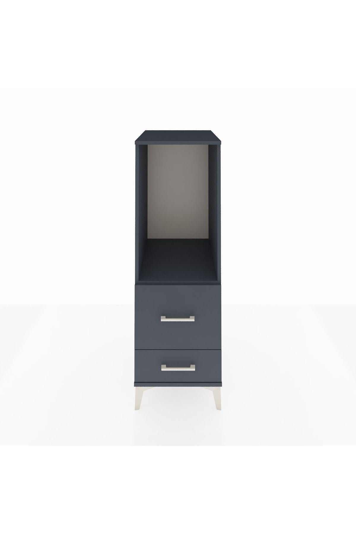 Kronos Dolap Tek Raflı 2 Çekmeceli 44x59x134 Antrasit-Antrasit