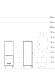 Kronos Dolap Tek Raflı 2 Çekmeceli 44x59x134 Çam-Aytaşı