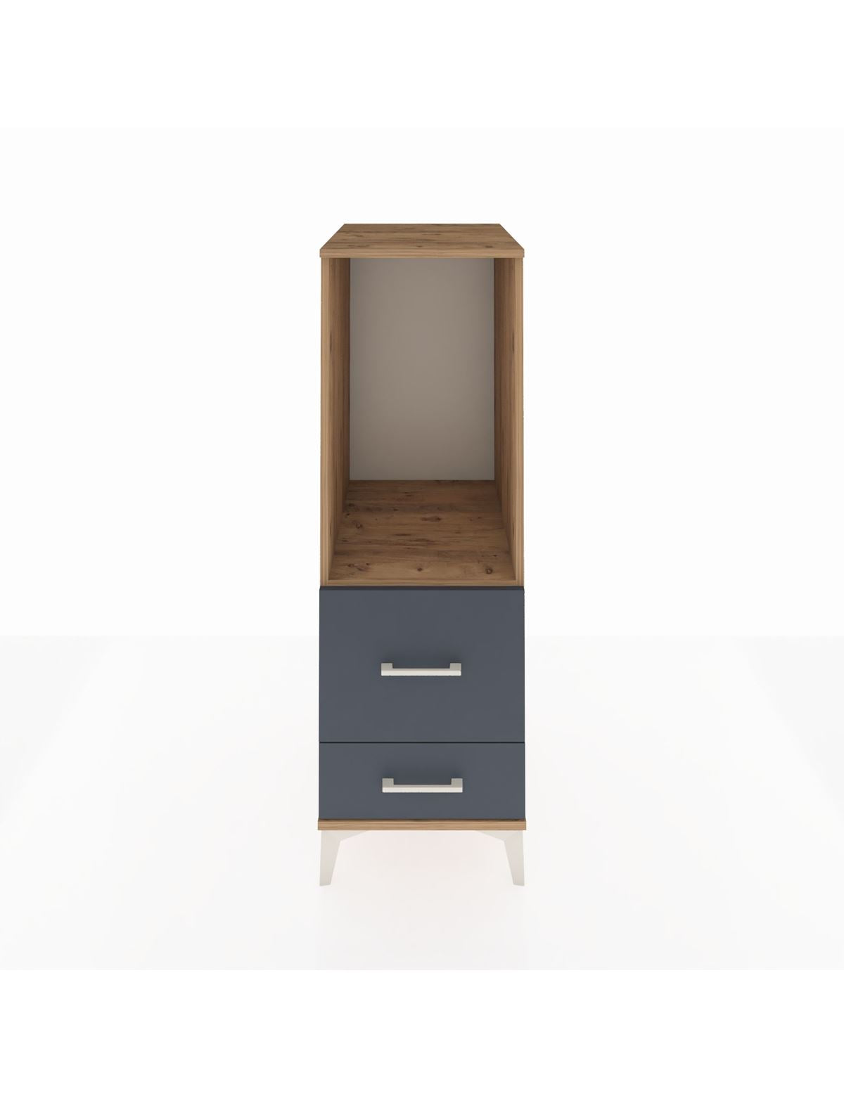 Kronos Dolap Tek Raflı 2 Çekmeceli 44x59x134 Çam-Antrasit