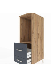Kronos Dolap Tek Raflı 2 Çekmeceli 44x59x134 Çam-Antrasit