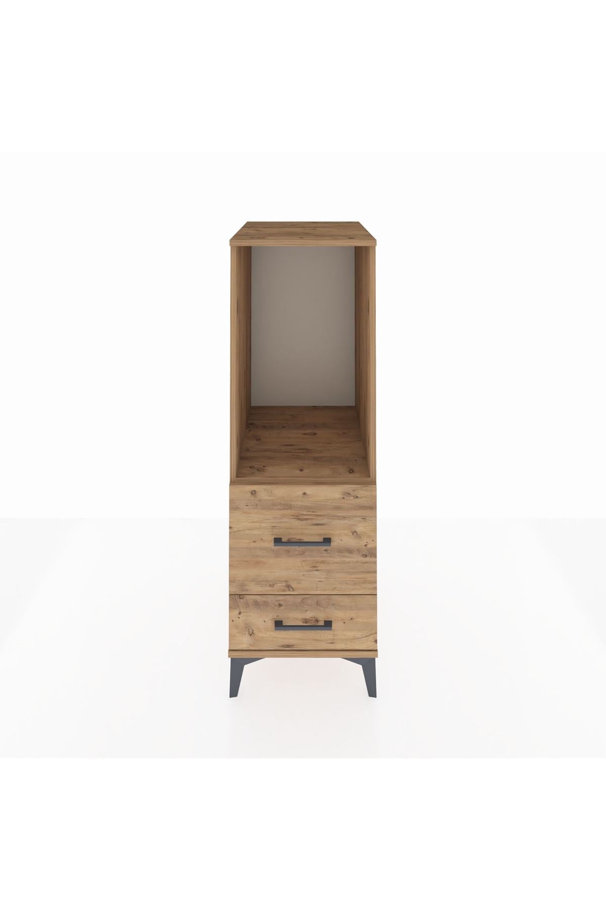 Kronos Dolap Tek Raflı 2 Çekmeceli 44x59x134 Çam-Çam