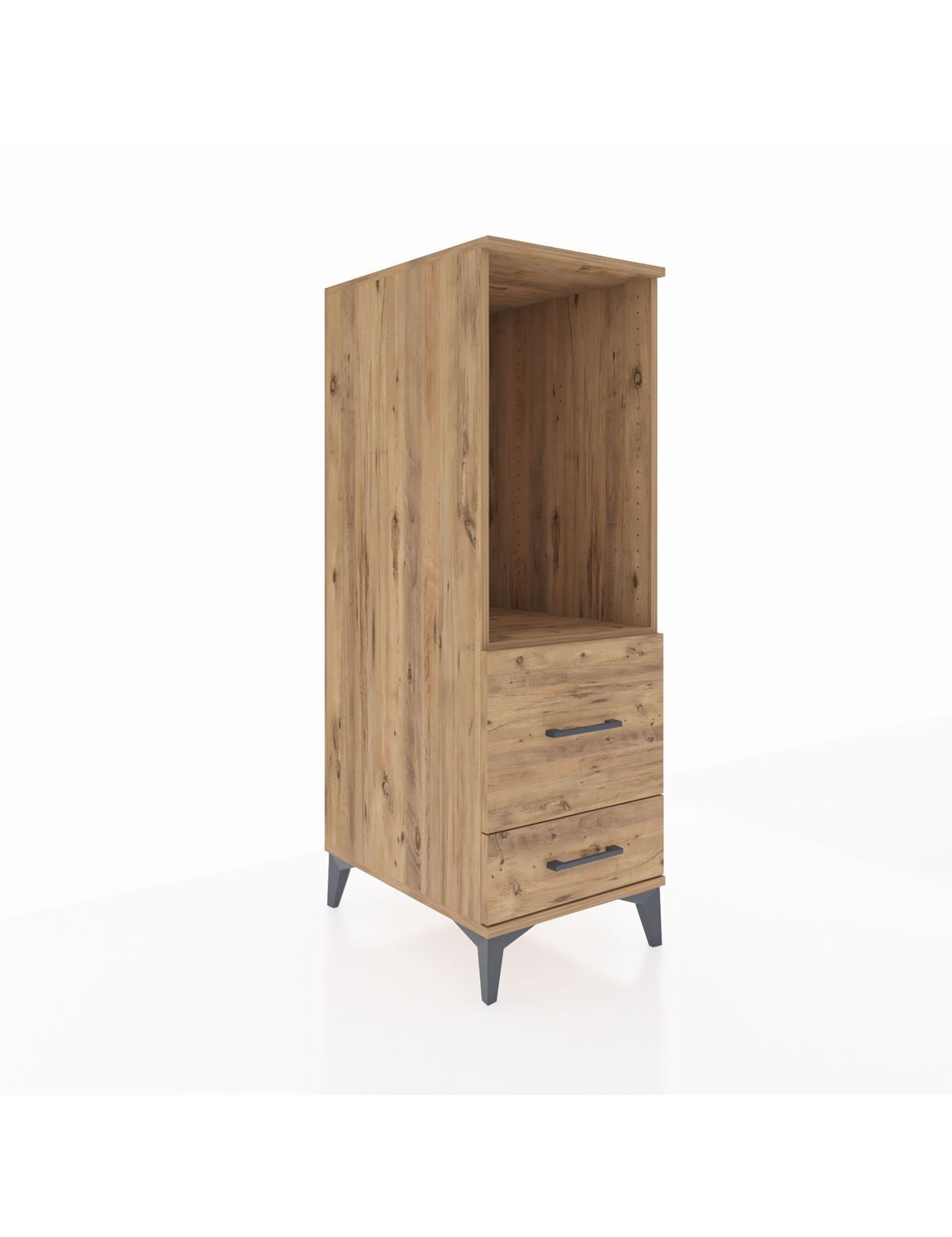 Kronos Dolap Tek Raflı 2 Çekmeceli 44x59x134 Çam-Çam