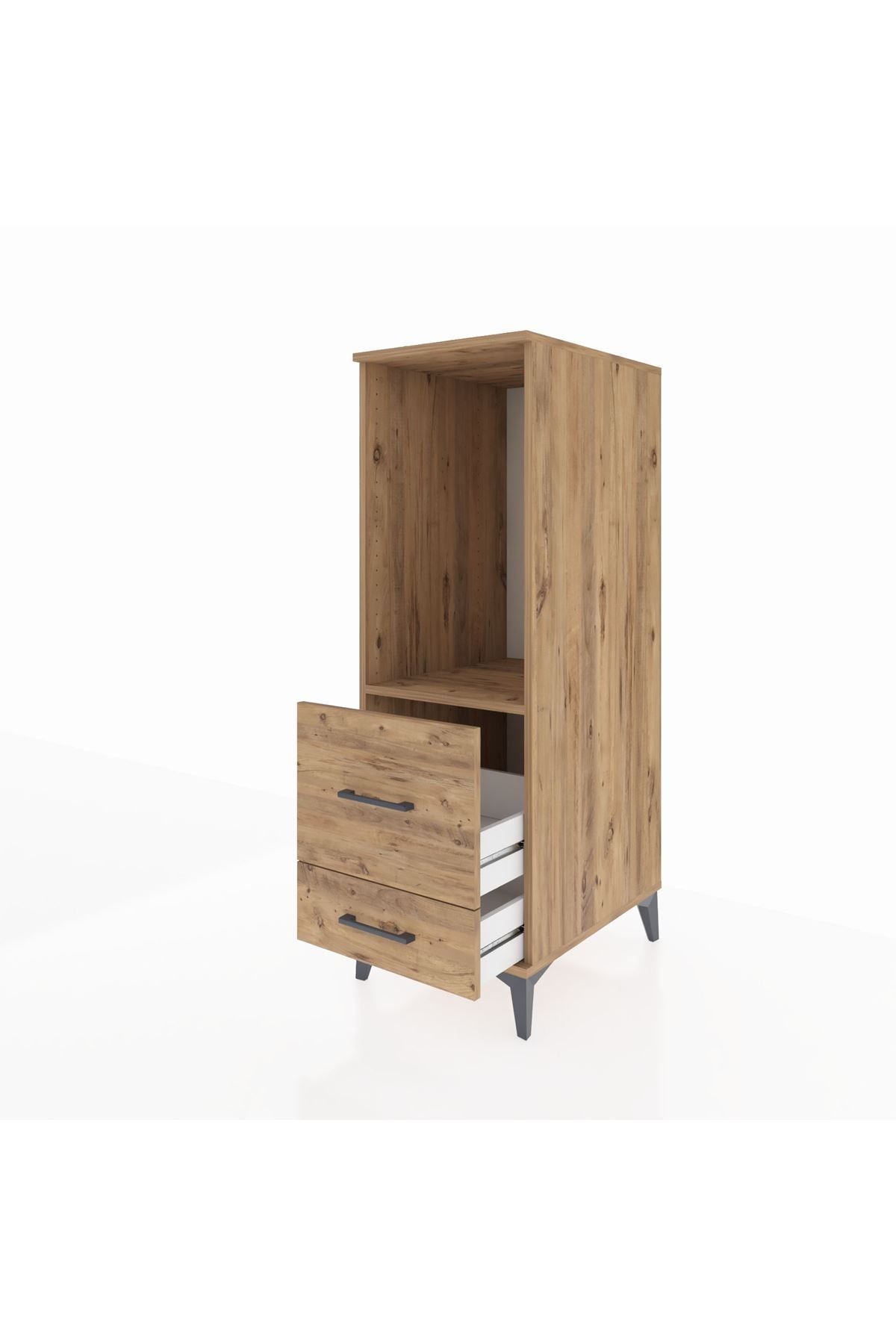 Kronos Dolap Tek Raflı 2 Çekmeceli 44x59x134 Çam-Çam