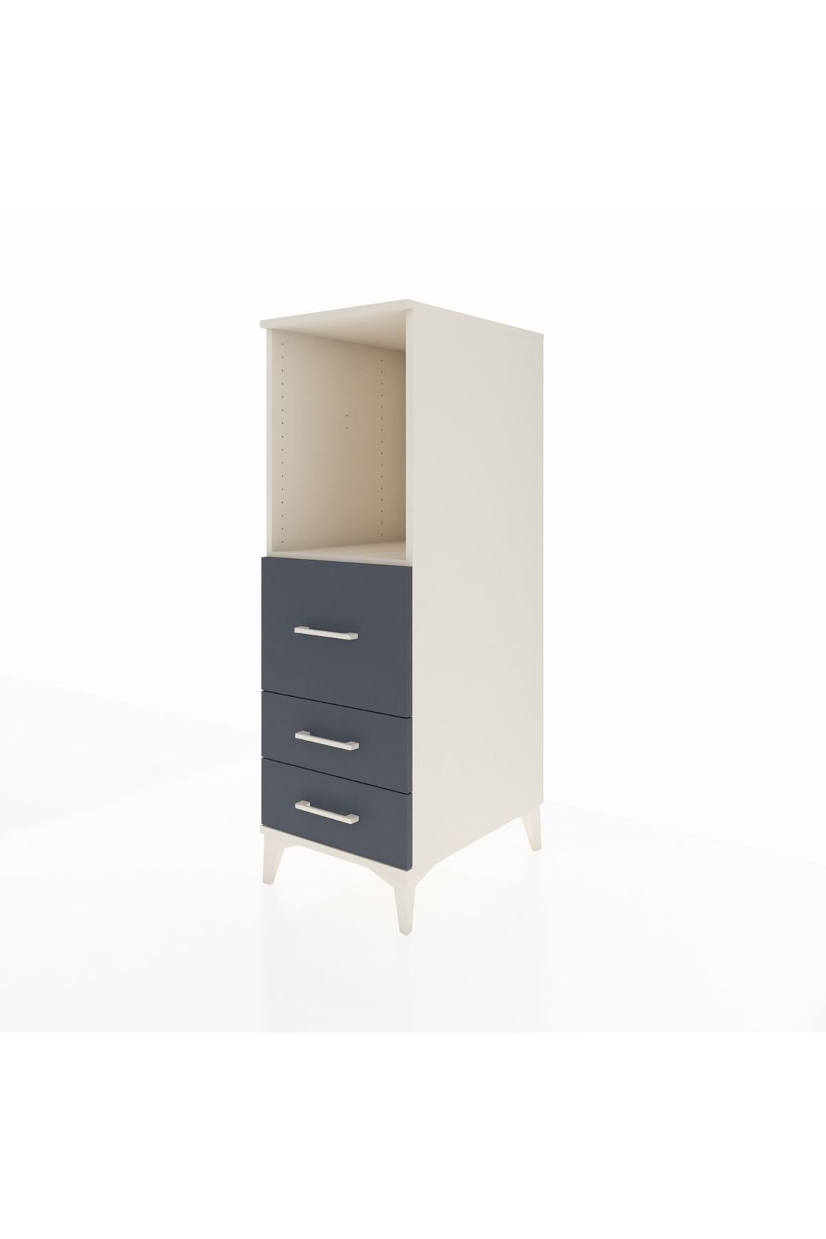 Kronos Dolap Tek Raflı 3 Çekmeceli 44x59x134 Aytaşı-Antrasit