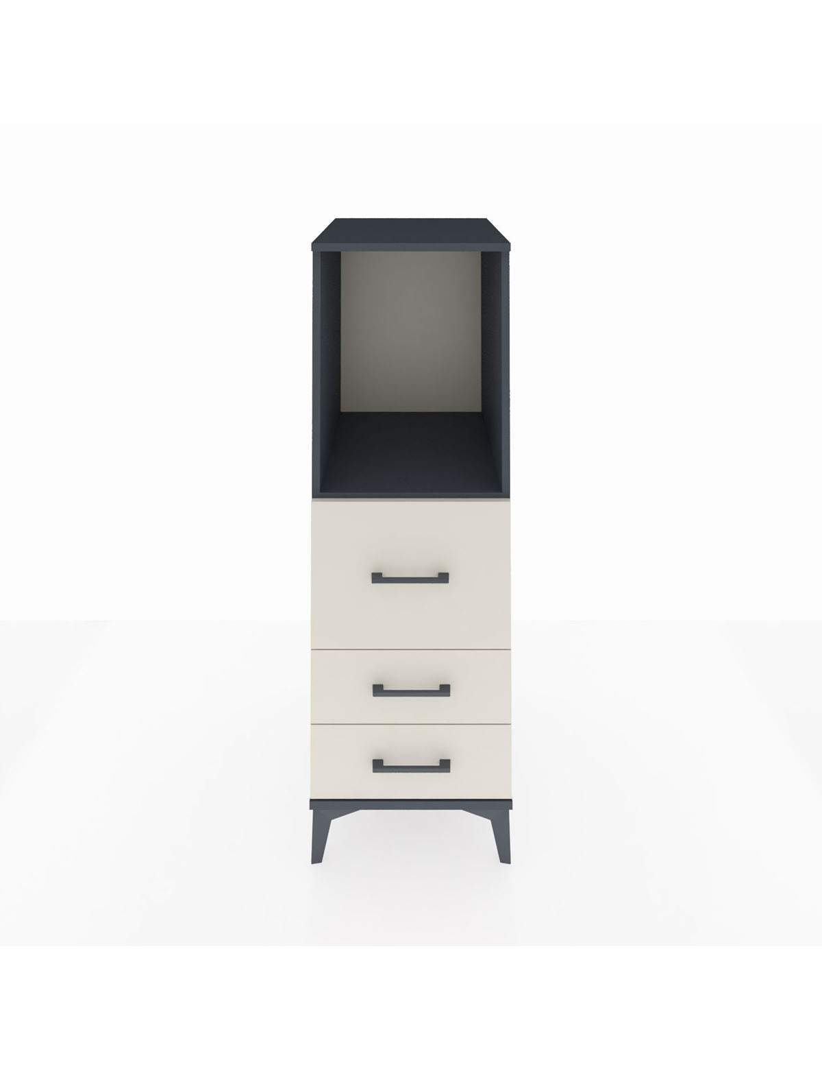 Kronos Dolap Tek Raflı 3 Çekmeceli 44x59x134 Antrasit-Aytaşı