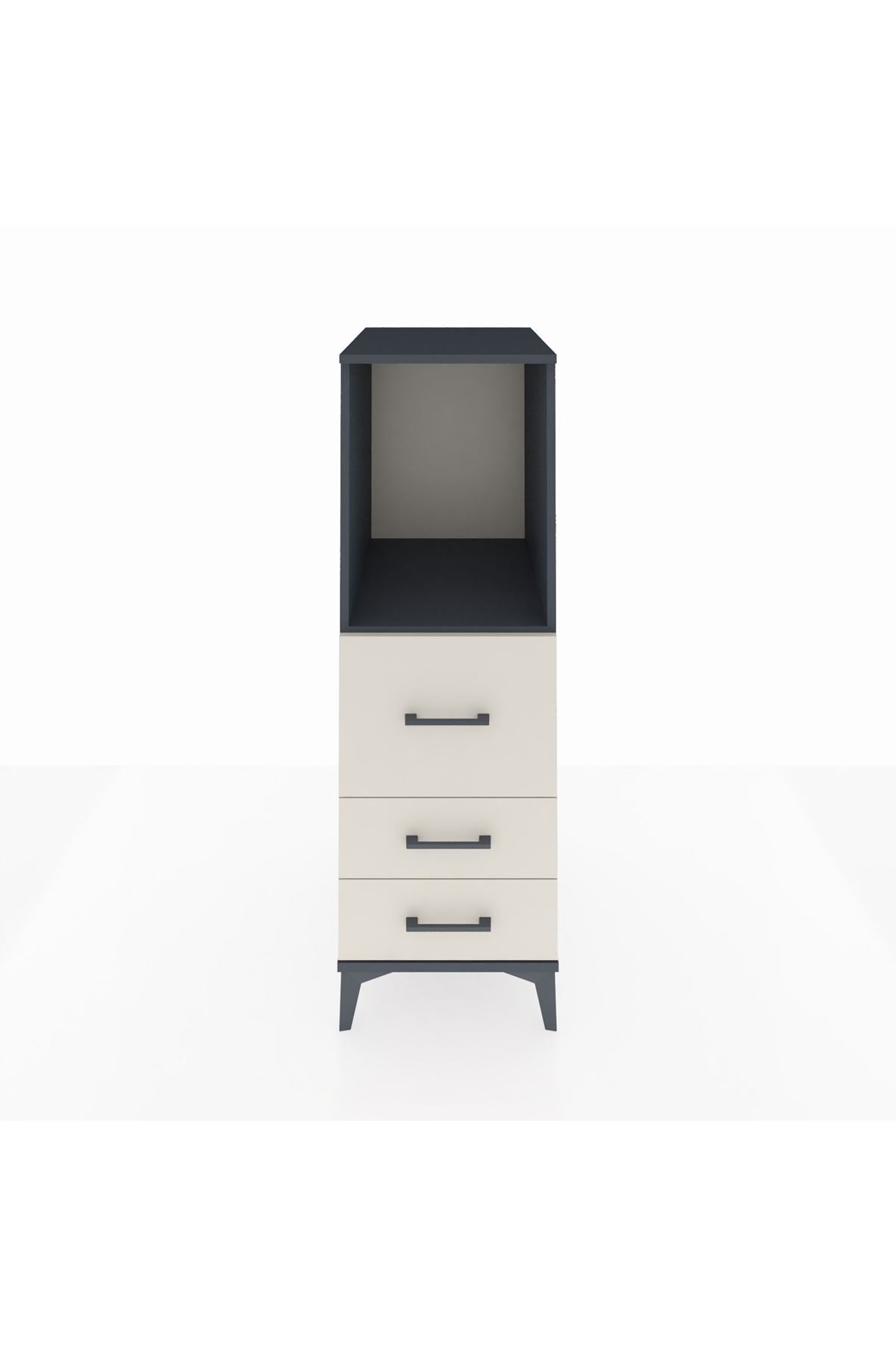 Kronos Dolap Tek Raflı 3 Çekmeceli 44x59x134 Antrasit-Aytaşı