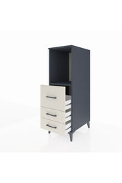 Kronos Dolap Tek Raflı 3 Çekmeceli 44x59x134 Antrasit-Aytaşı