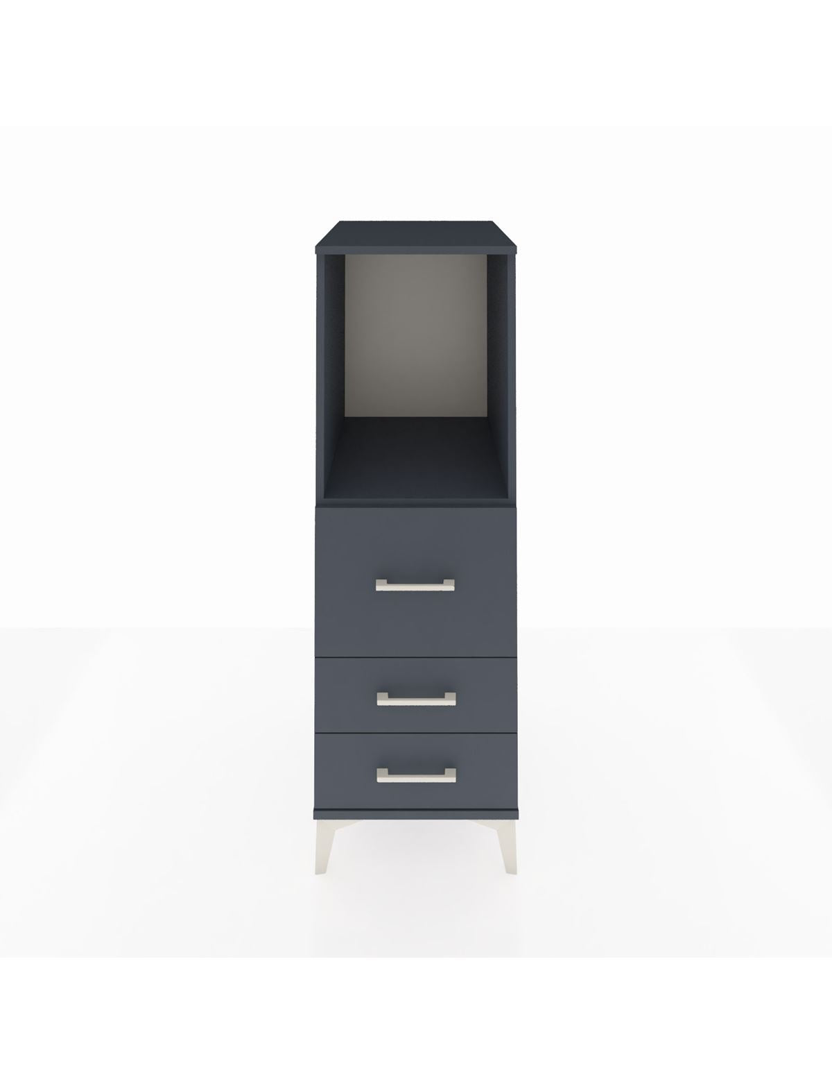 Kronos Dolap Tek Raflı 3 Çekmeceli 44x59x134 Antrasit-Antrasit