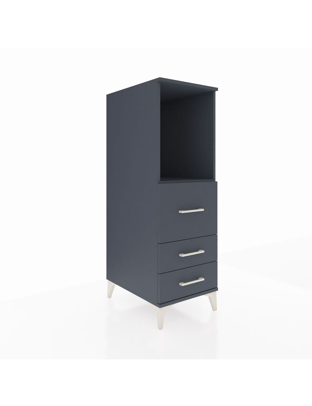 Kronos Dolap Tek Raflı 3 Çekmeceli 44x59x134 Antrasit-Antrasit