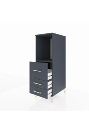 Kronos Dolap Tek Raflı 3 Çekmeceli 44x59x134 Antrasit-Antrasit