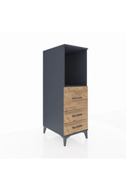 Kronos Dolap Tek Raflı 3 Çekmeceli 44x59x134 Antrasit-Çam
