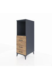 Kronos Dolap Tek Raflı 3 Çekmeceli 44x59x134 Antrasit-Çam