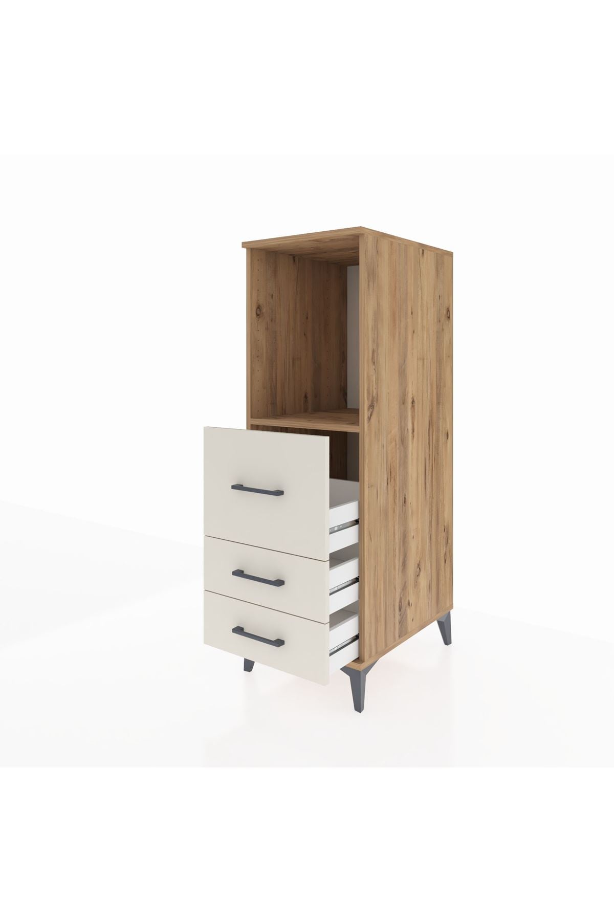 Kronos Dolap Tek Raflı 3 Çekmeceli 44x59x134 Çam-Aytaşı