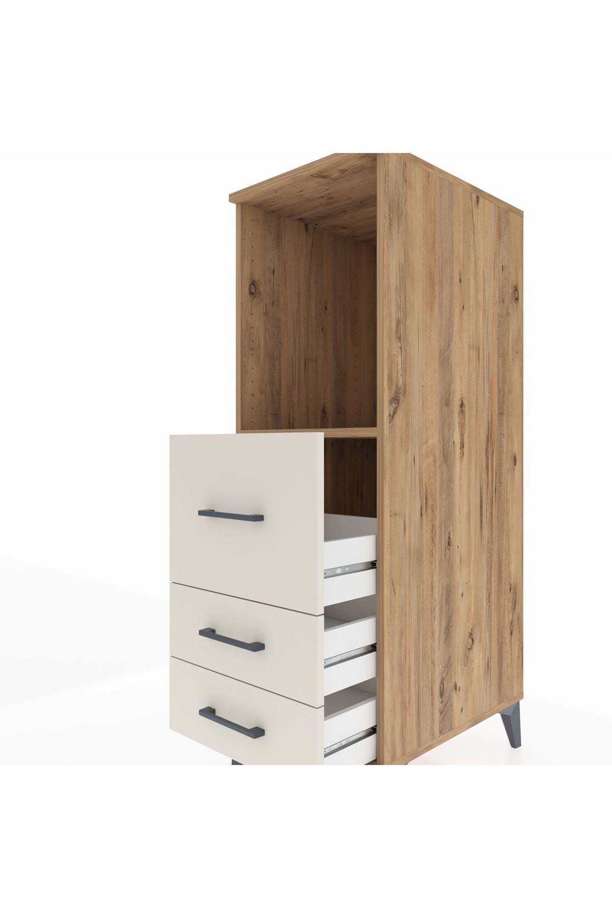 Kronos Dolap Tek Raflı 3 Çekmeceli 44x59x134 Çam-Aytaşı