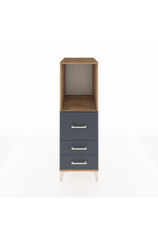 Kronos Dolap Tek Raflı 3 Çekmeceli 44x59x134 Çam-Antrasit
