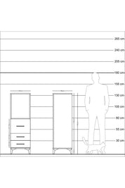 Kronos Dolap Tek Raflı 3 Çekmeceli 44x59x134 Çam-Aytaşı