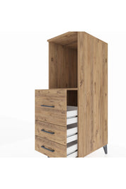 Kronos Dolap Tek Raflı 3 Çekmeceli 44x59x134 Çam-Çam