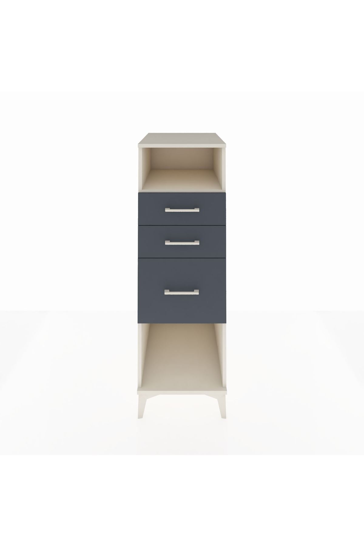 Kronos Dolap Tek Raflı 3 Çekmeceli 44x59x134 Aytaşı-Antrasit