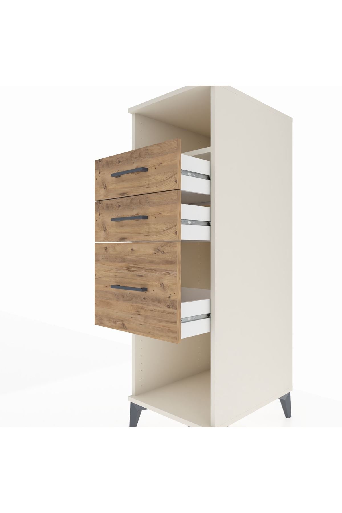 Kronos Dolap Tek Raflı 3 Çekmeceli 44x59x134 Aytaşı-Çam