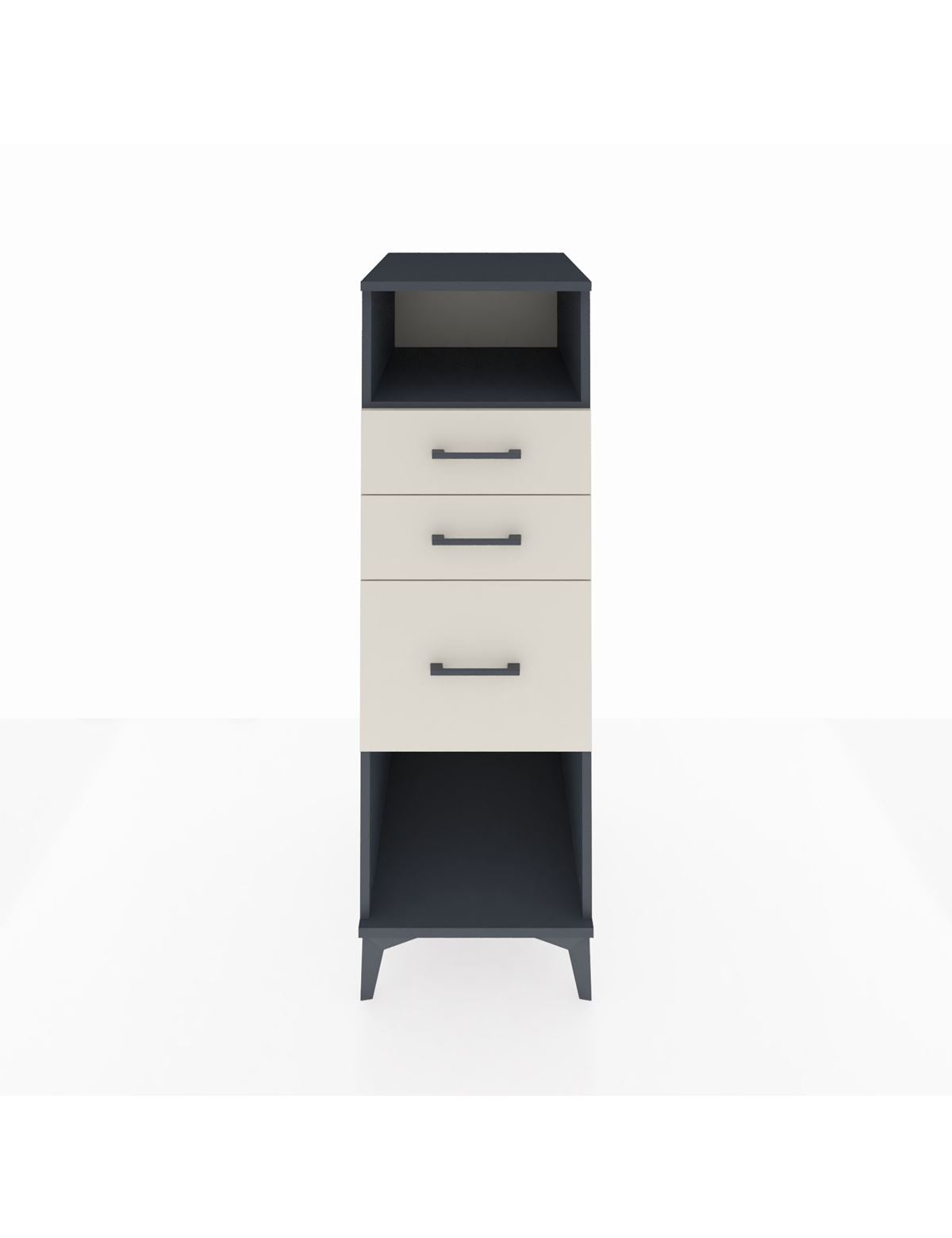 Kronos Dolap Tek Raflı 3 Çekmeceli 44x59x134 Antrasit-Aytaşı