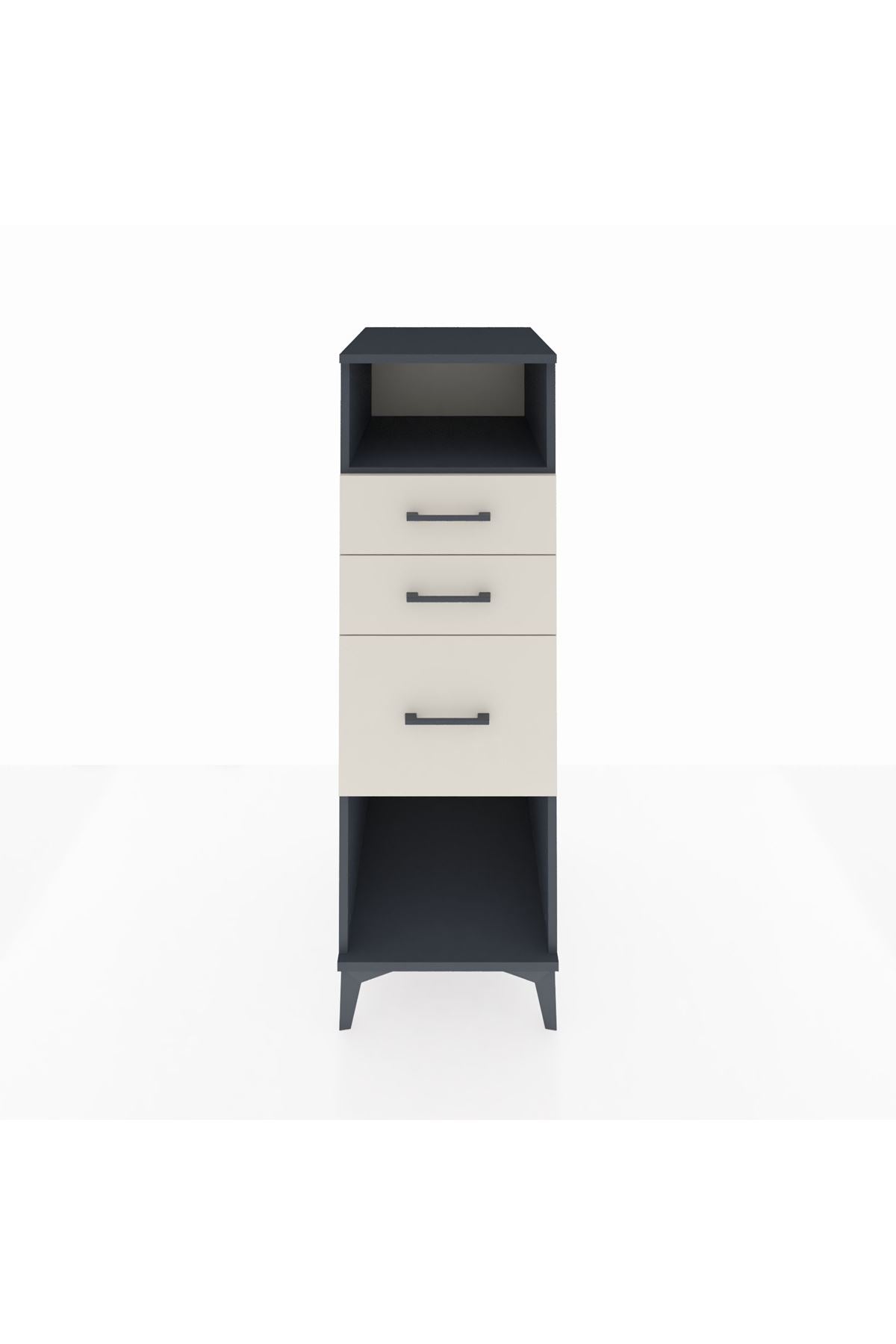 Kronos Dolap Tek Raflı 3 Çekmeceli 44x59x134 Antrasit-Aytaşı