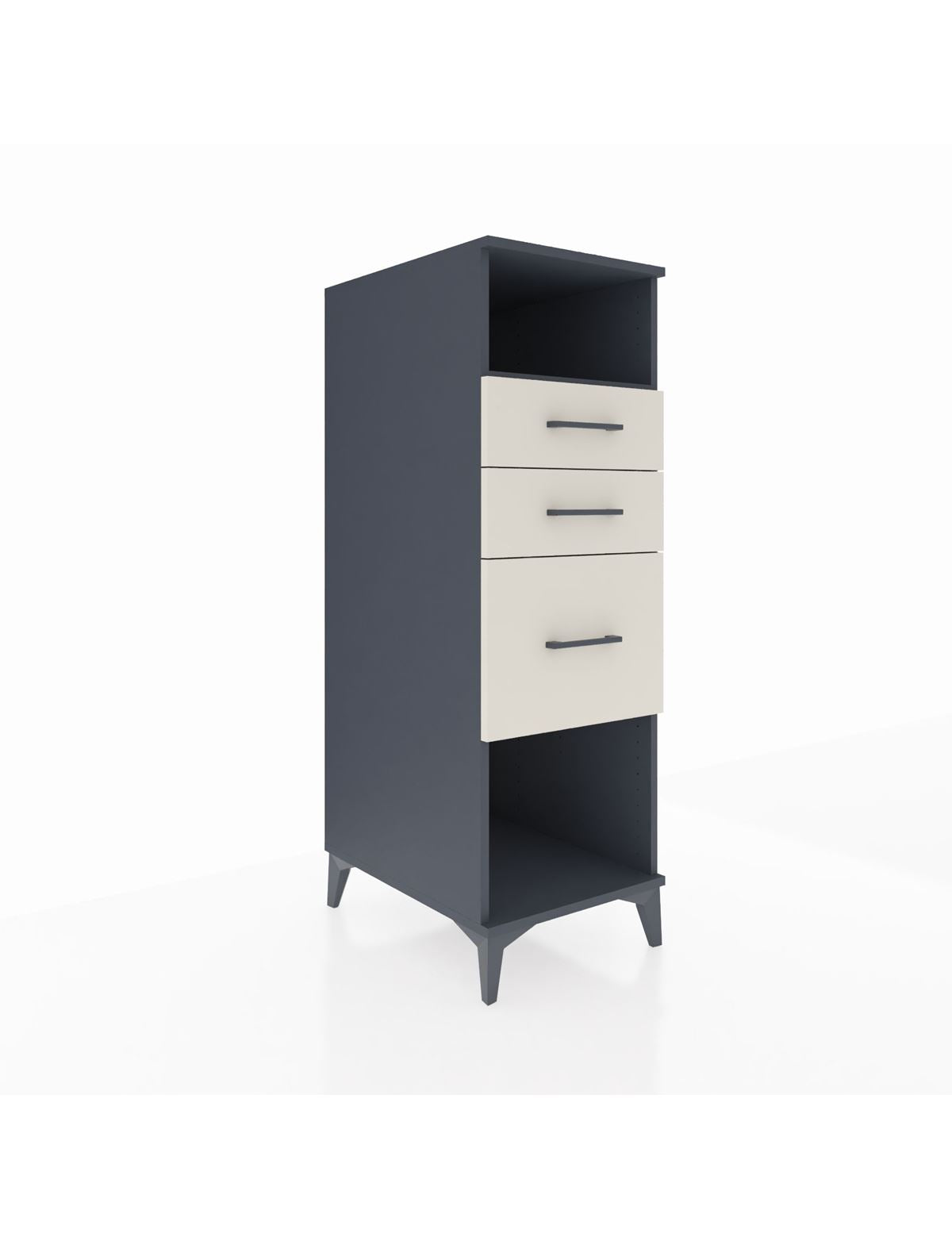 Kronos Dolap Tek Raflı 3 Çekmeceli 44x59x134 Antrasit-Aytaşı