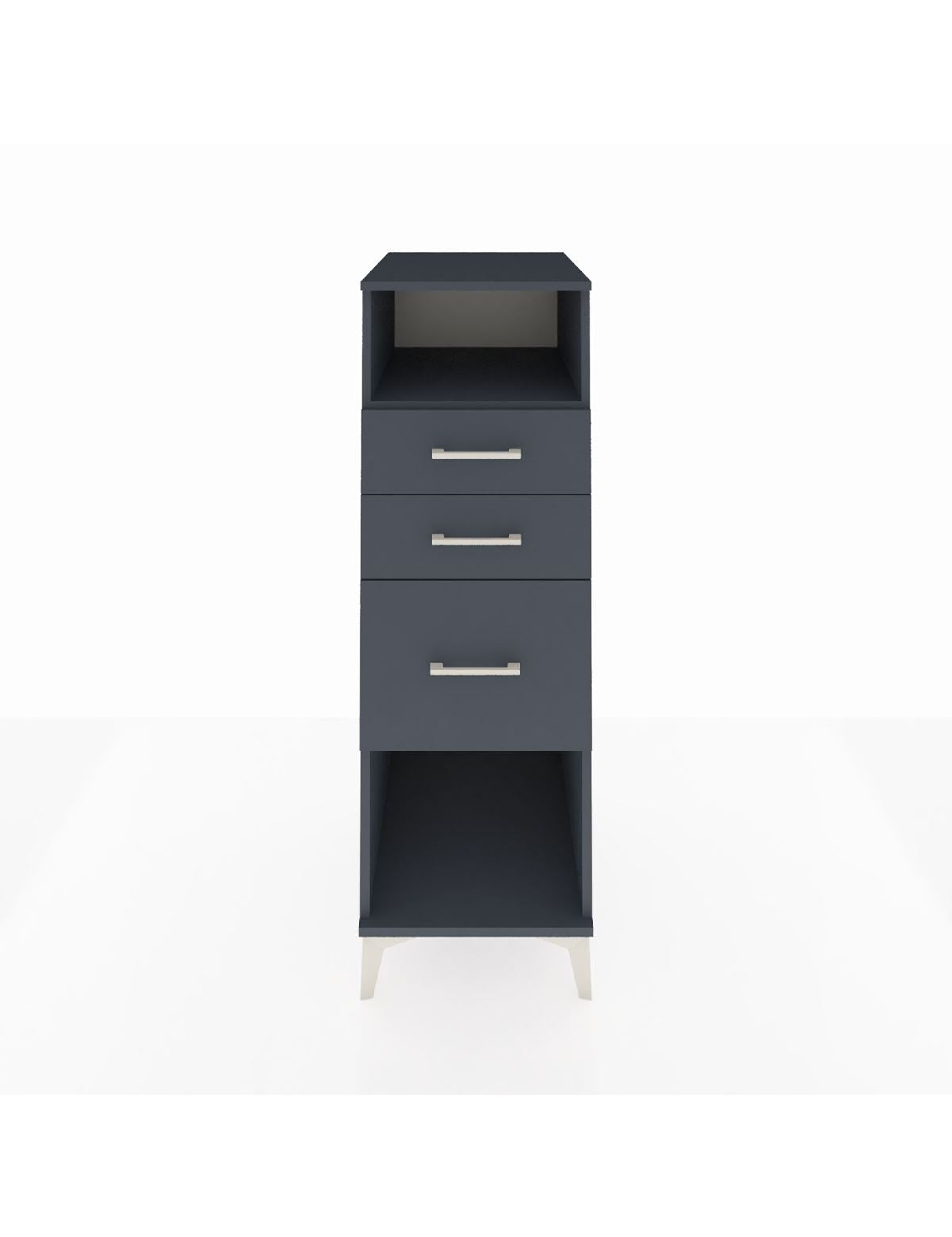 Kronos Dolap Tek Raflı 3 Çekmeceli 44x59x134 Antrasit-Antrasit