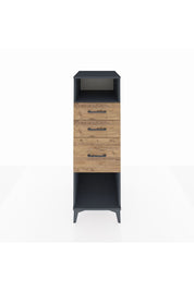 Kronos Dolap Tek Raflı 3 Çekmeceli 44x59x134 Antrasit-Çam