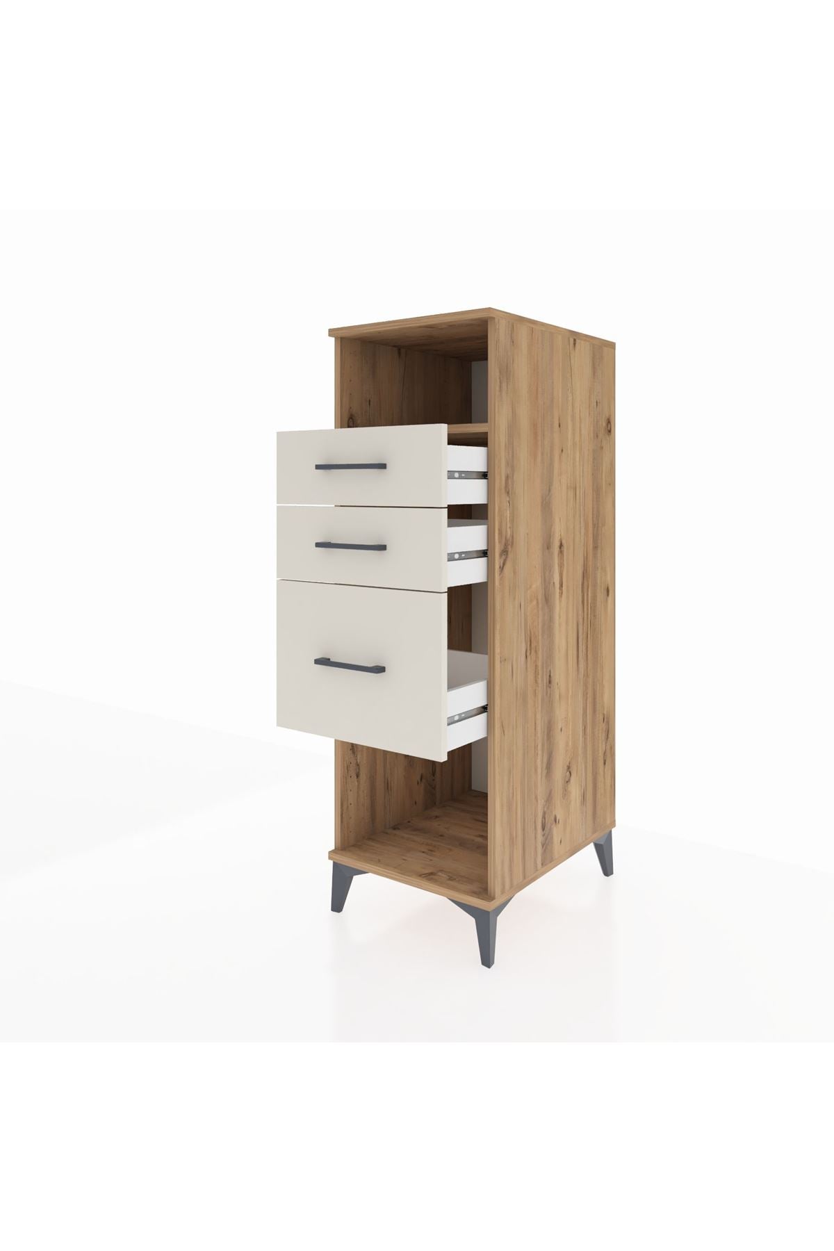 Kronos Dolap Tek Raflı 3 Çekmeceli 44x59x134 Çam-Aytaşı