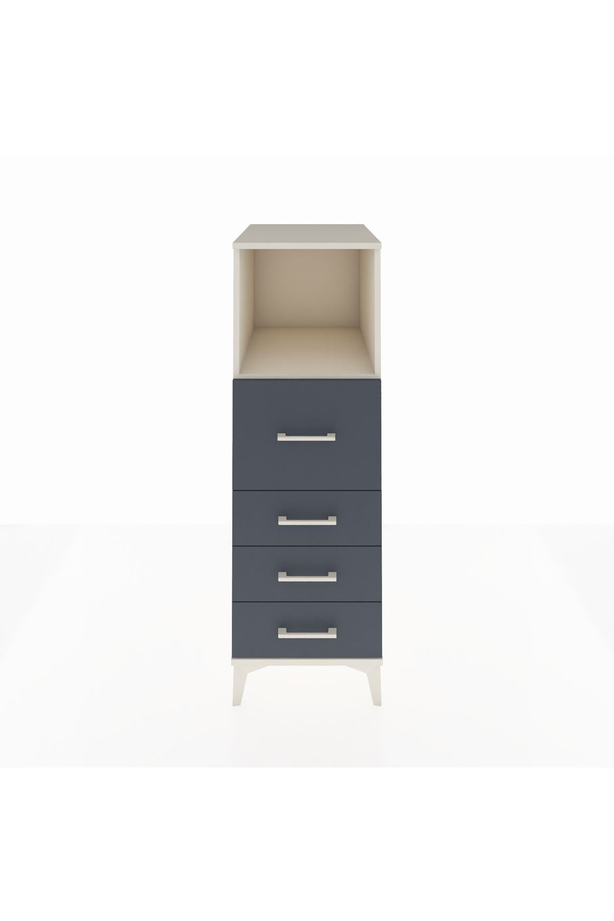 Kronos Dolap Tek Raflı 4 Çekmeceli 44x59x134 Aytaşı-Antrasit