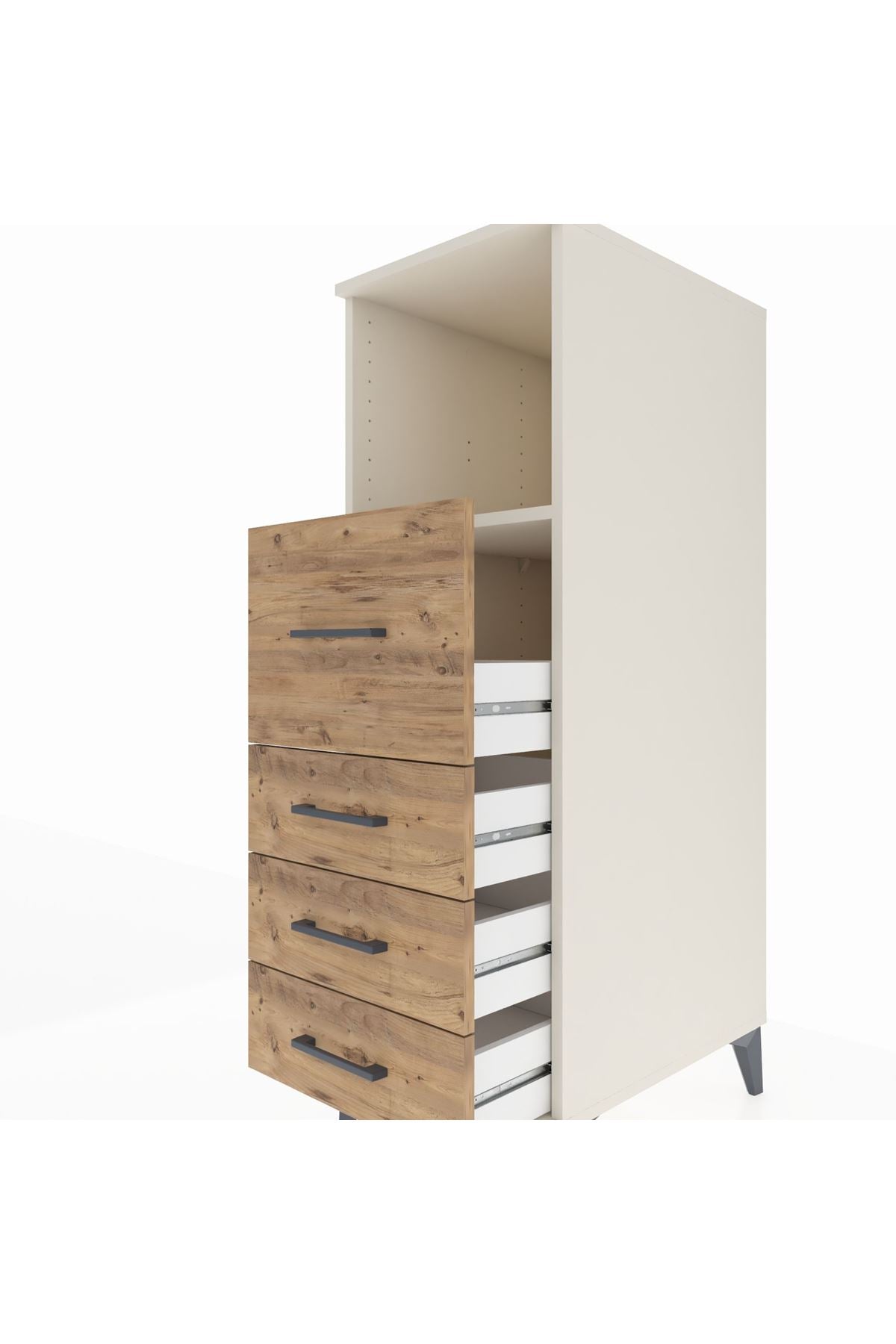 Kronos Dolap Tek Raflı 4 Çekmeceli 44x59x134 Aytaşı-Çam