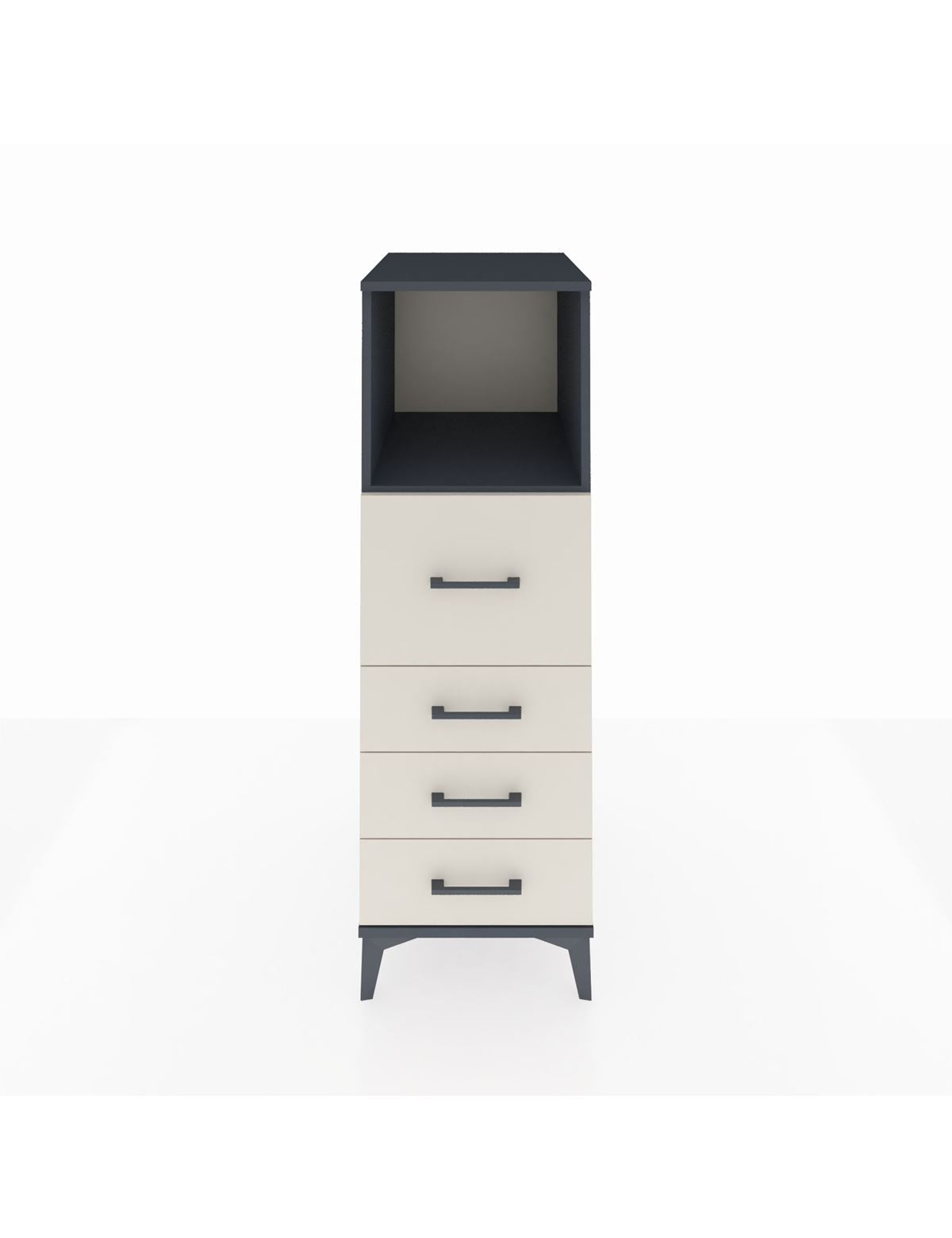 Kronos Dolap Tek Raflı 4 Çekmeceli 44x59x134 Antrasit-Aytaşı