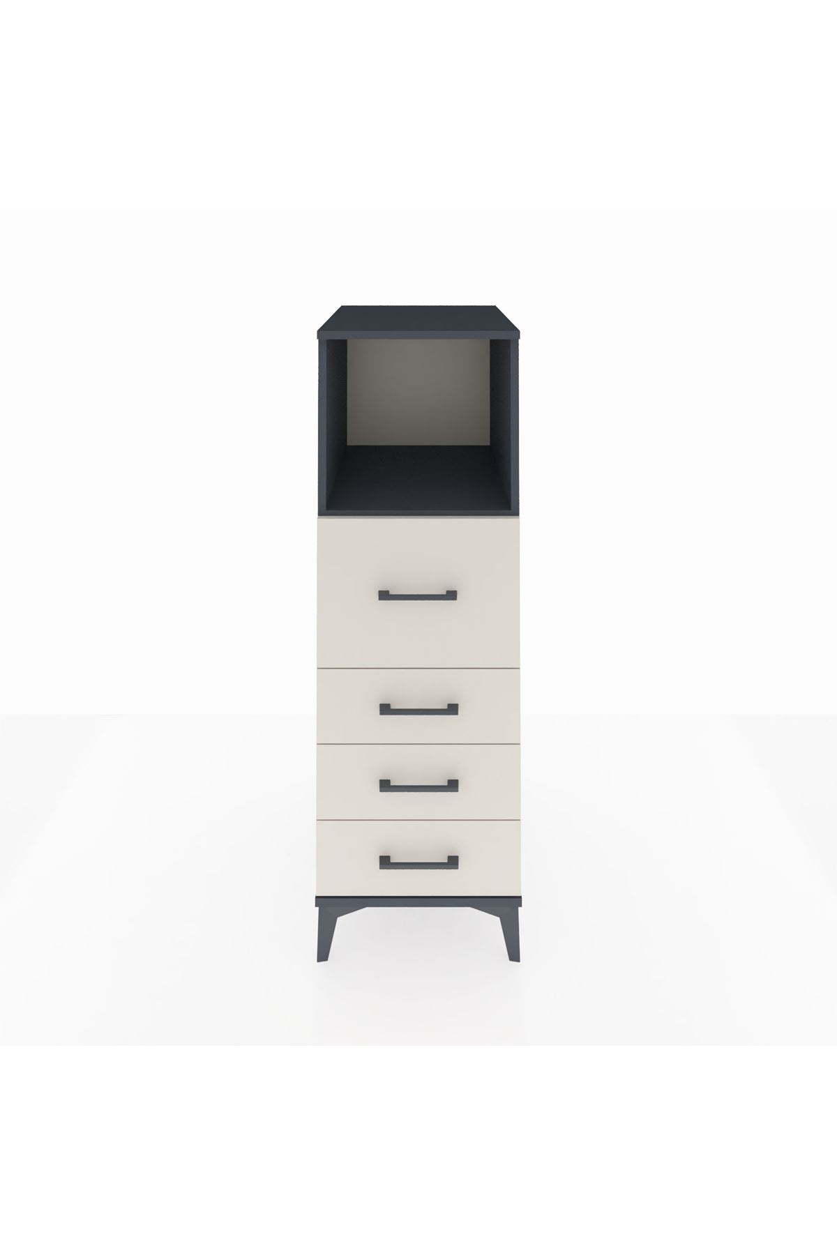 Kronos Dolap Tek Raflı 4 Çekmeceli 44x59x134 Antrasit-Aytaşı