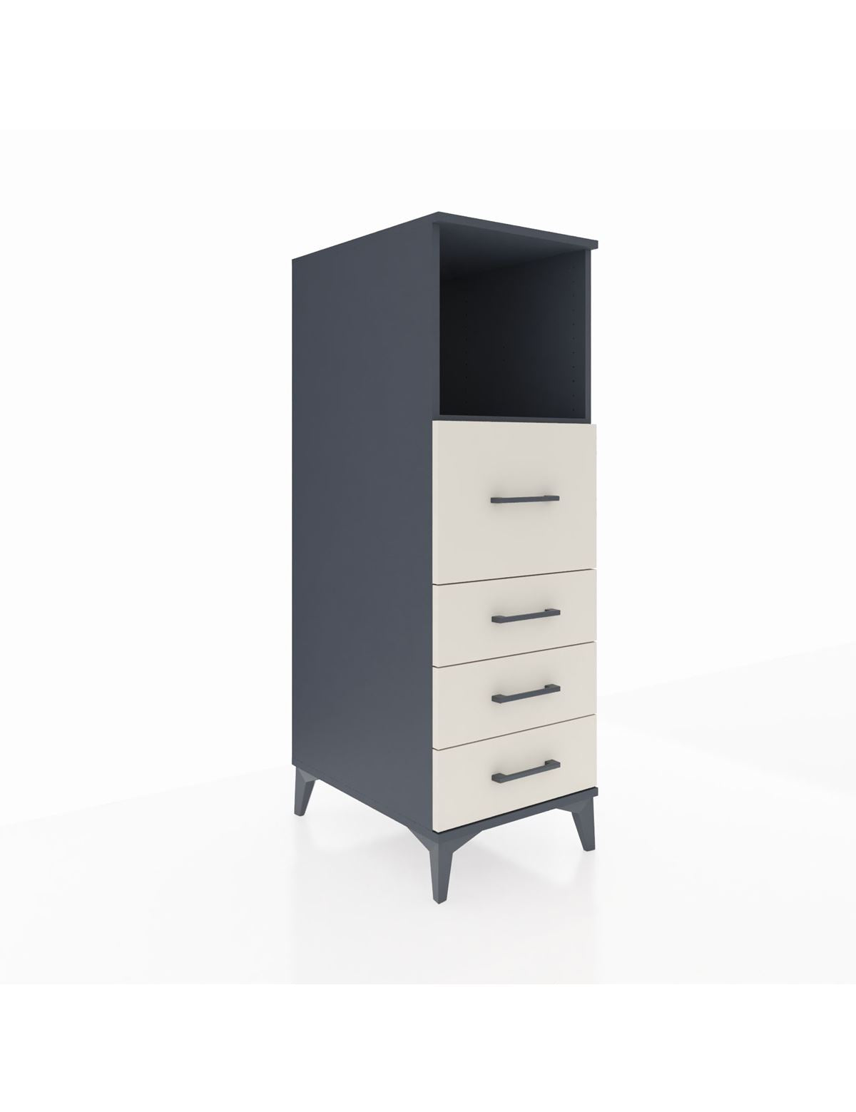 Kronos Dolap Tek Raflı 4 Çekmeceli 44x59x134 Antrasit-Aytaşı