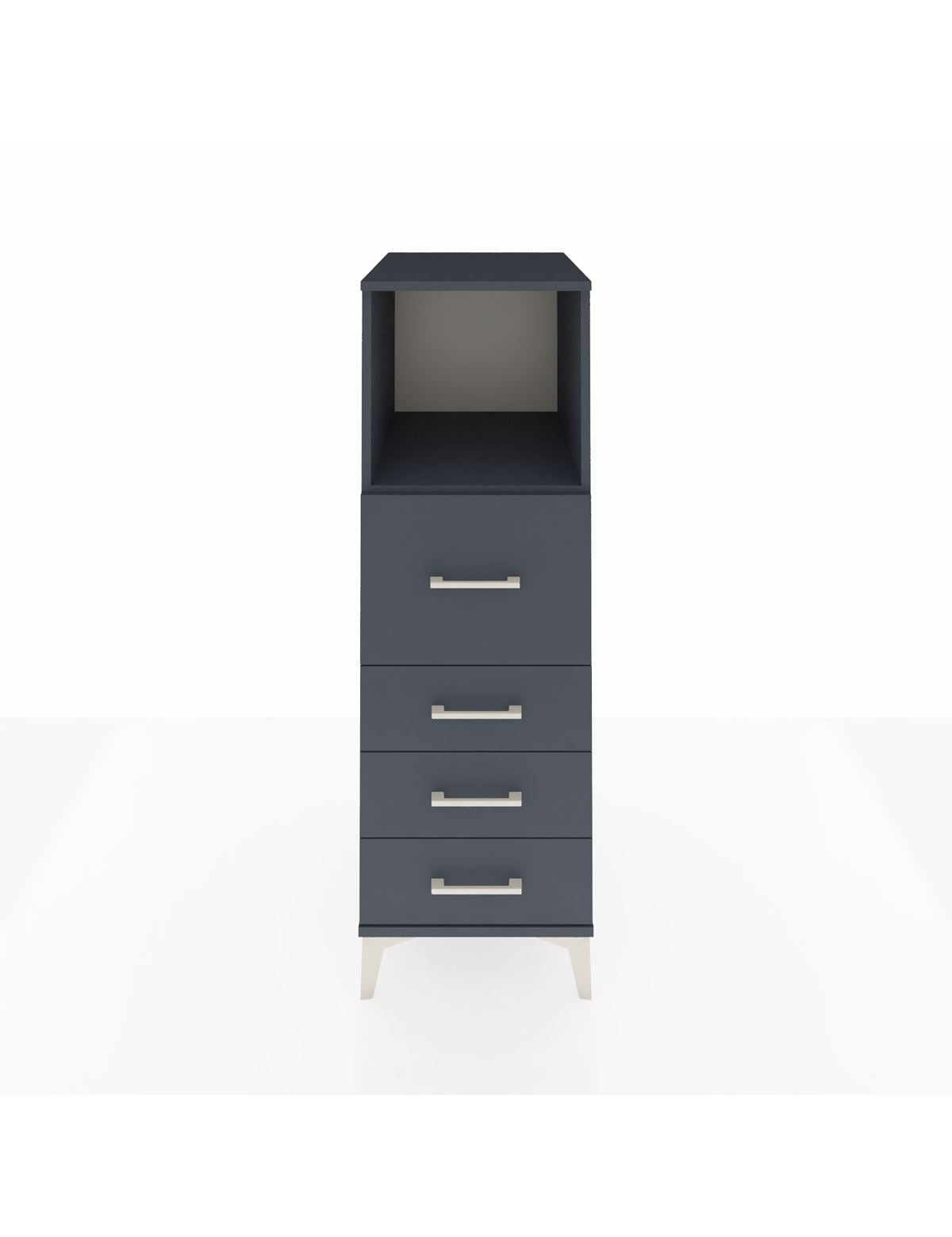 Kronos Dolap Tek Raflı 4 Çekmeceli 44x59x134 Antrasit-Antrasit